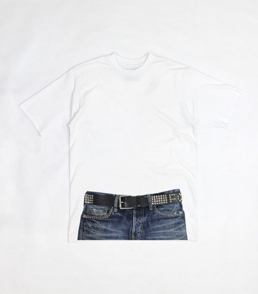 Denim trompe l’oeil t shirt